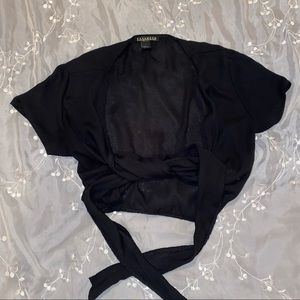 Sheer Wrap Cropped Tee